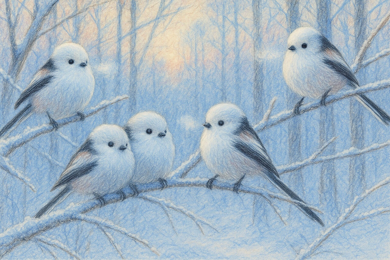 シマエナガの群れ