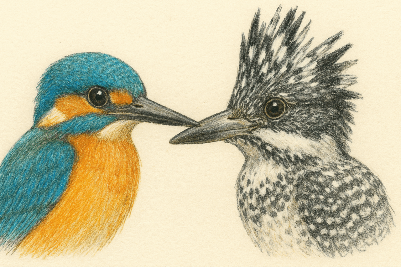 カワセミとヤマセミの違い 顔の違い