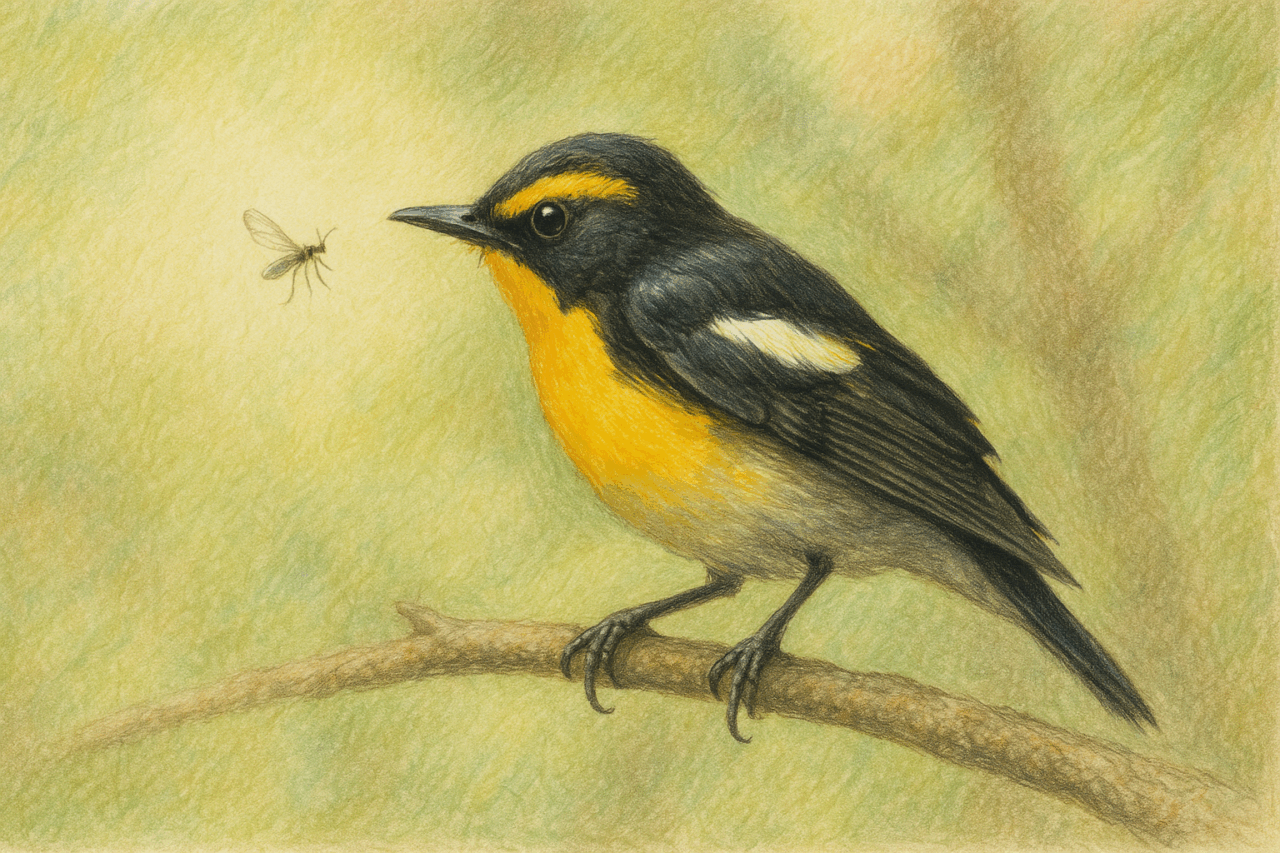 ムギマキとキビタキの違いと見分け方　キビタキ