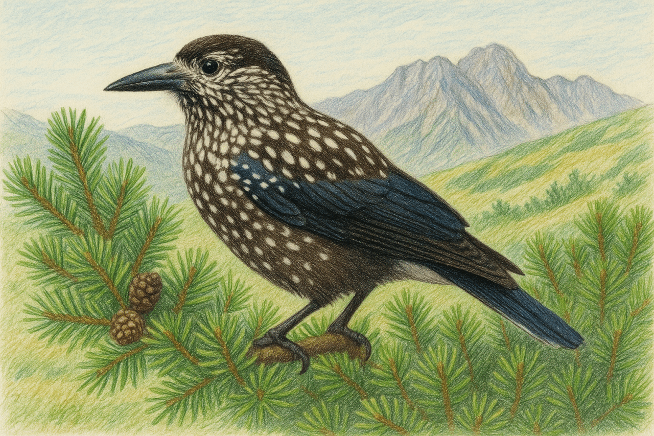 ホシガラス　日本で見られるカラス科の野鳥