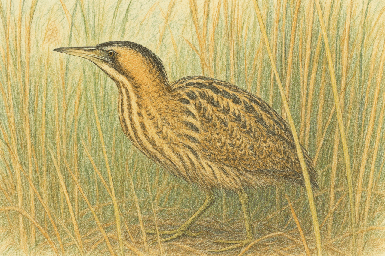 サンカノゴイ　ヨシ原