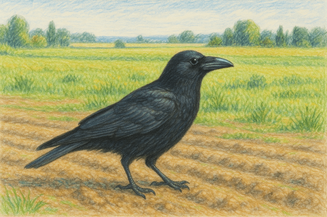 ハシボソガラス　日本で見られるカラス科の野鳥