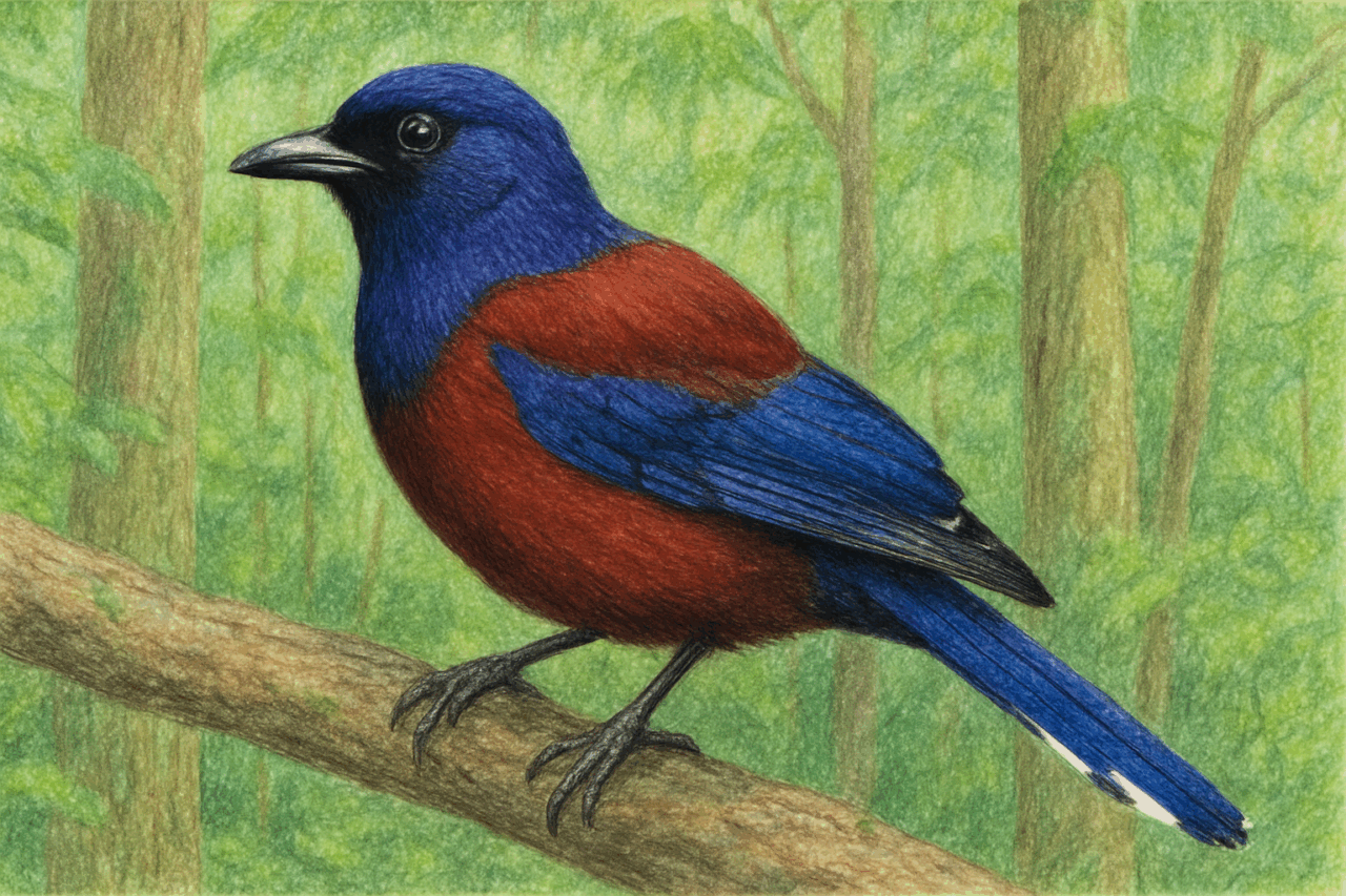 ルリカケス　日本で見られるカラス科の野鳥