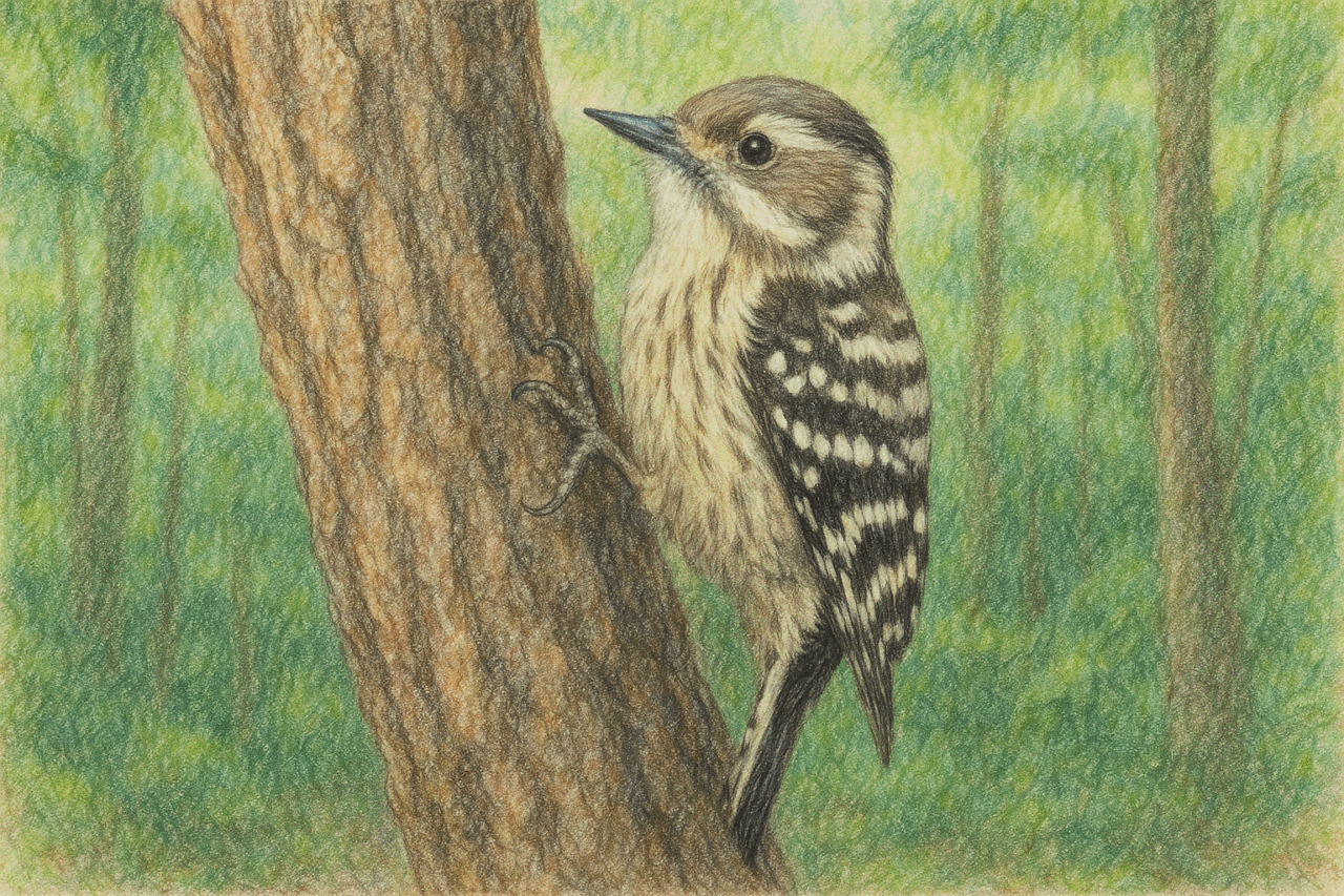 コゲラ 日本で見られるキツツキ科の野鳥