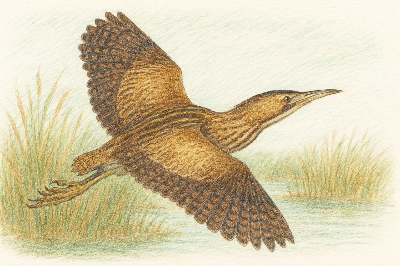 サンカノゴイ　飛翔