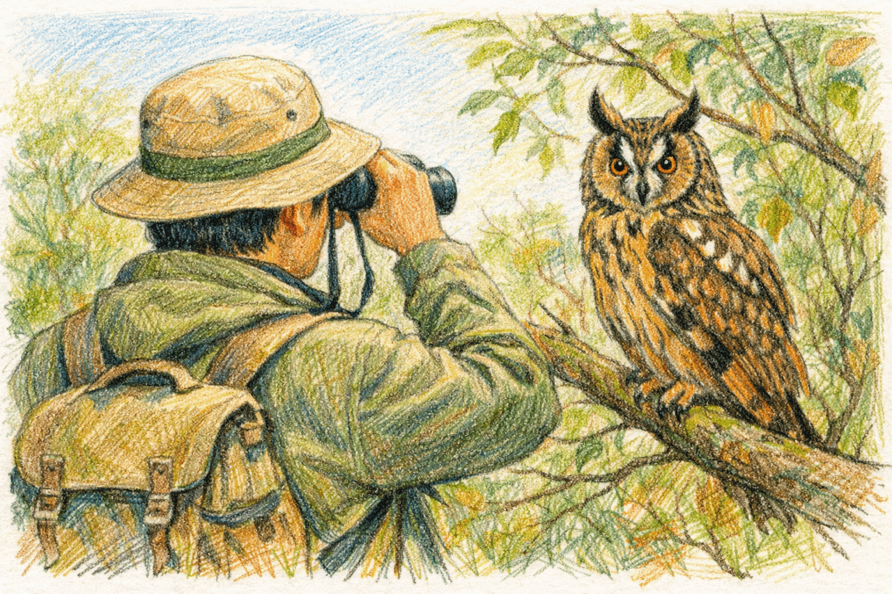 フクロウ観察のマナー　トラフズク