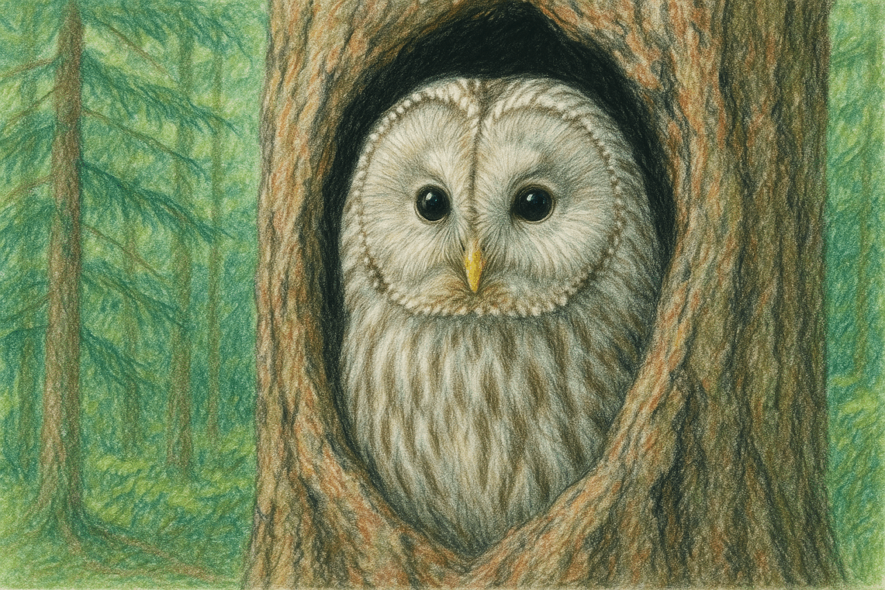 東京都内で見られる野生のフクロウ　フクロウ