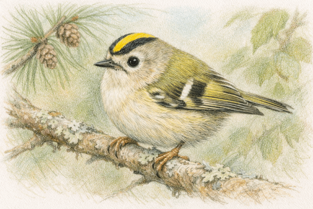 スズメよりも小さい野鳥　キクイタダキ