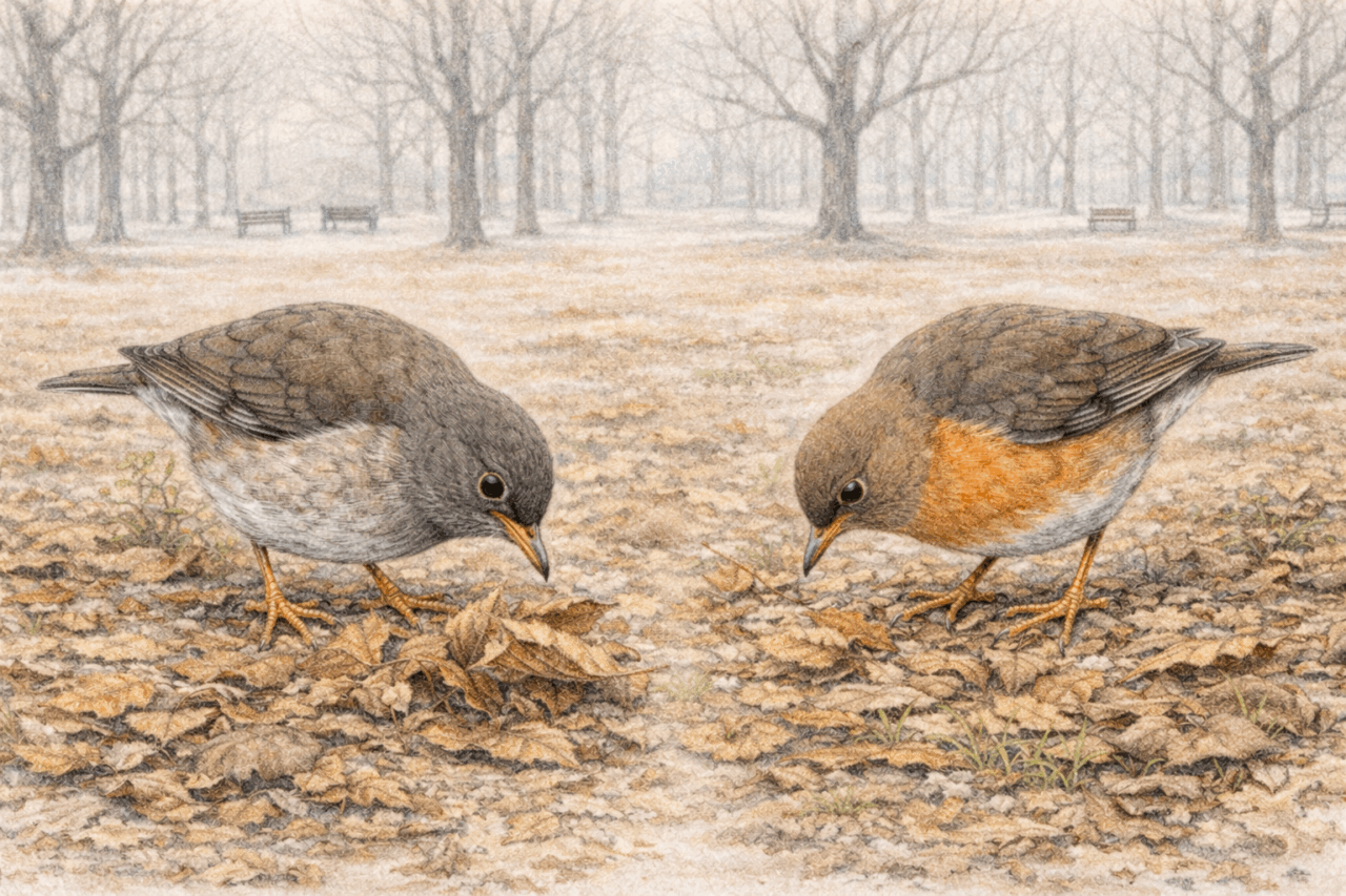 シロハラとアカハラの違いと見分け方 行動パターンの違い