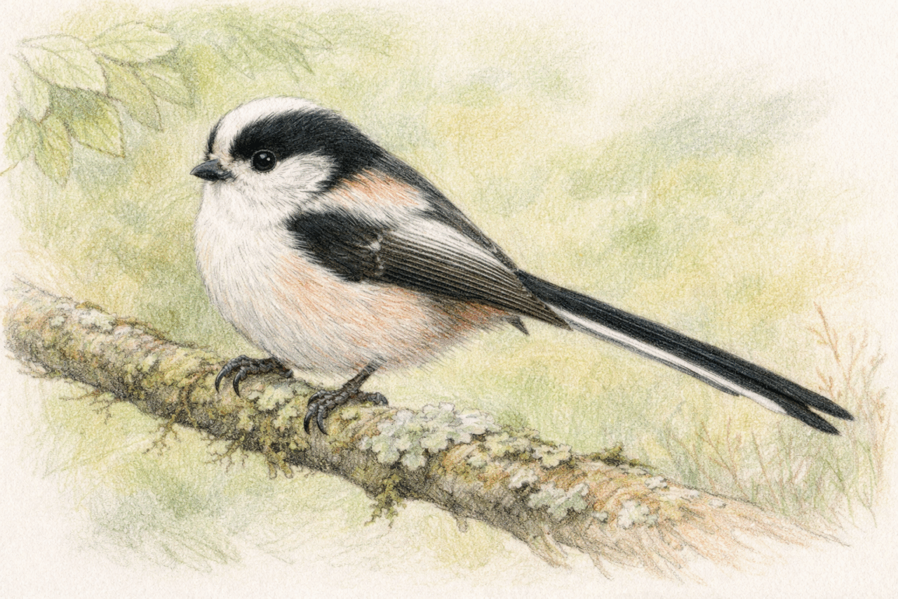 スズメよりも小さい野鳥　エナガ