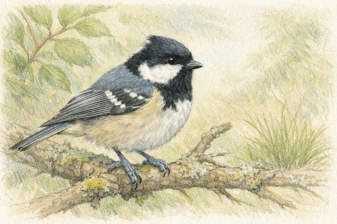 スズメよりも小さい野鳥　ヒガラ