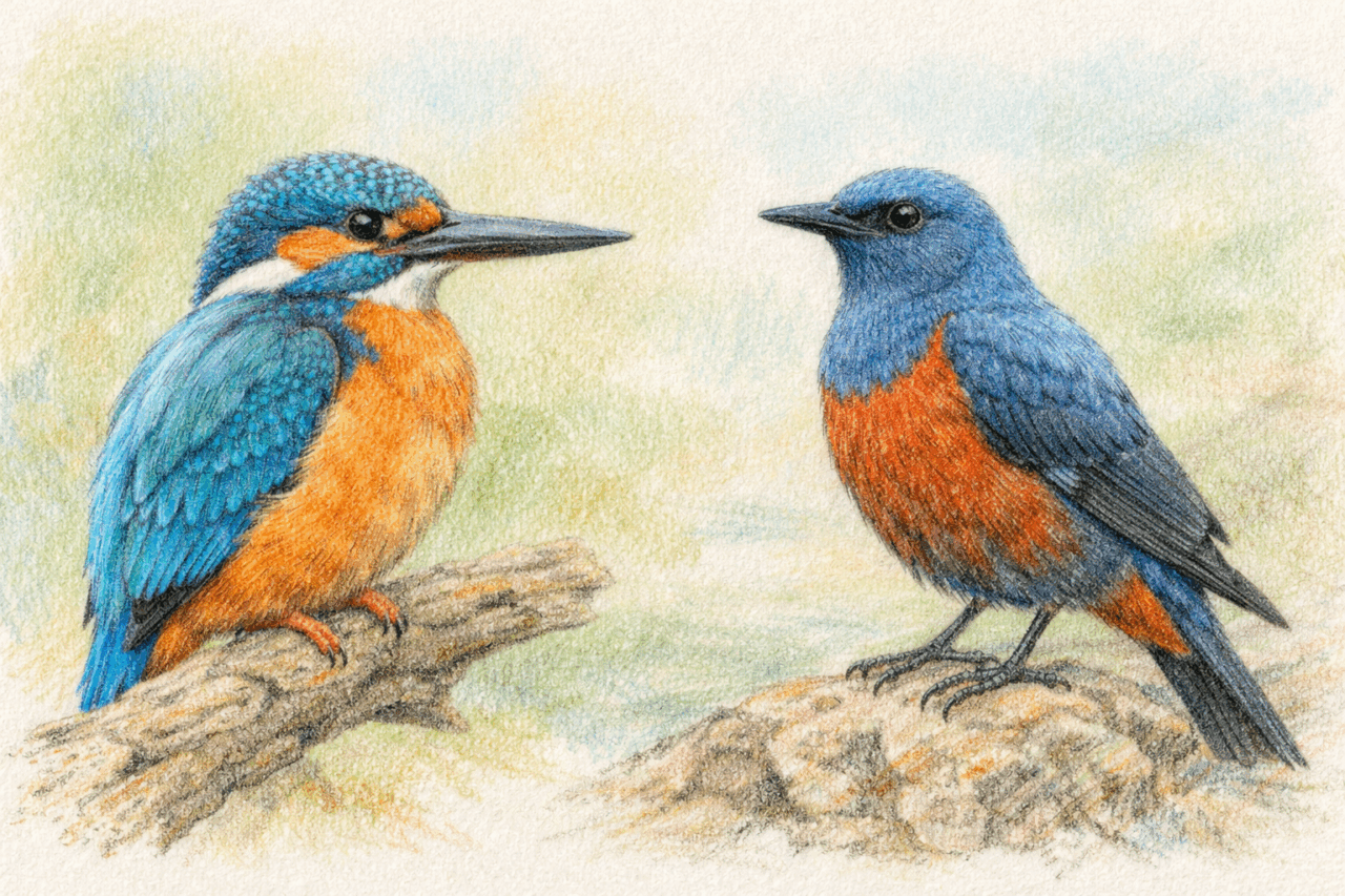 カワセミとイソヒヨドリの違いと見分け方