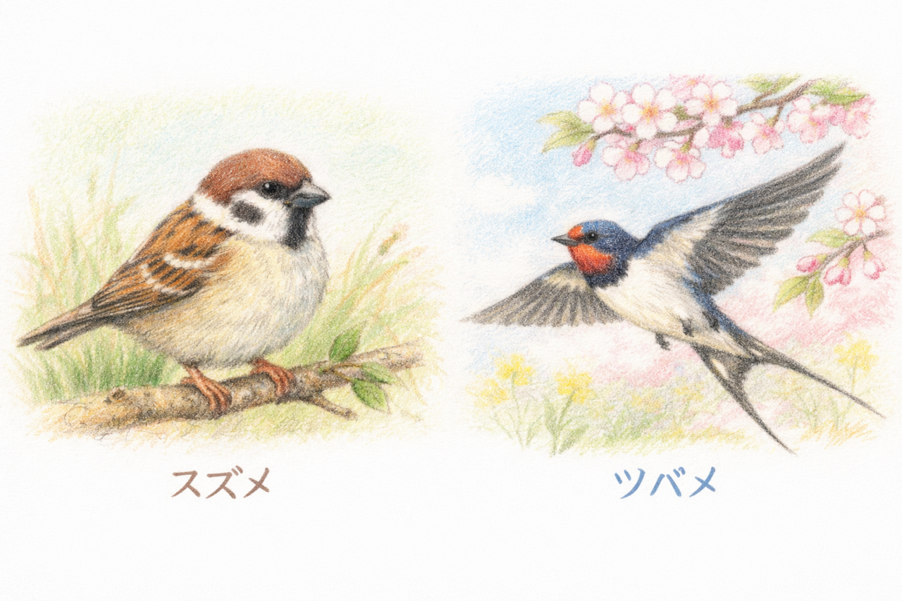 スズメとツバメの違いと見分け方 見られる時期の違い