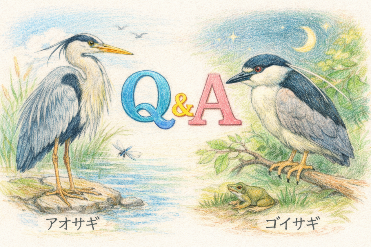 アオサギとゴイサギの違いと見分け方　Ｑ＆Ａ