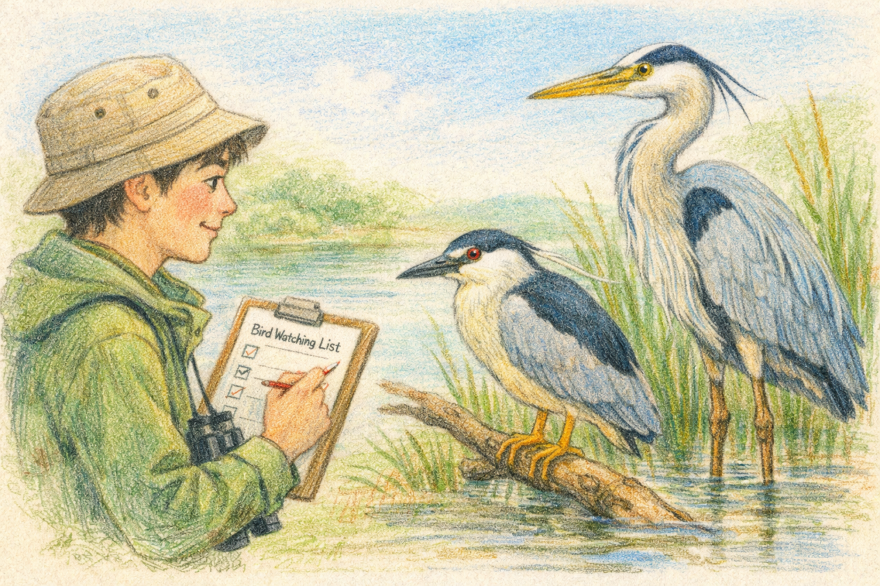 アオサギとゴイサギの違いと見分け方　チェックリスト