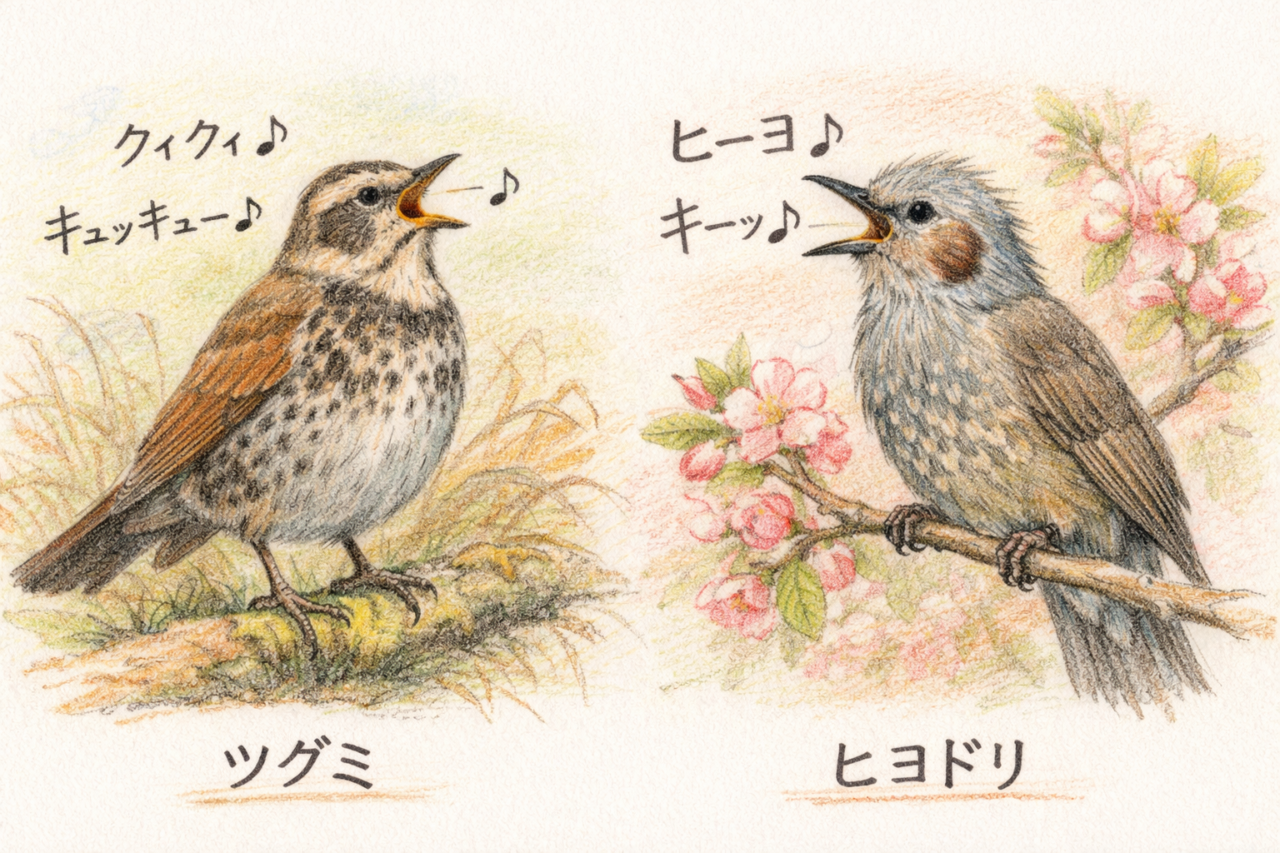 ツグミとヒヨドリの違いと見分け方 鳴き声の違い
