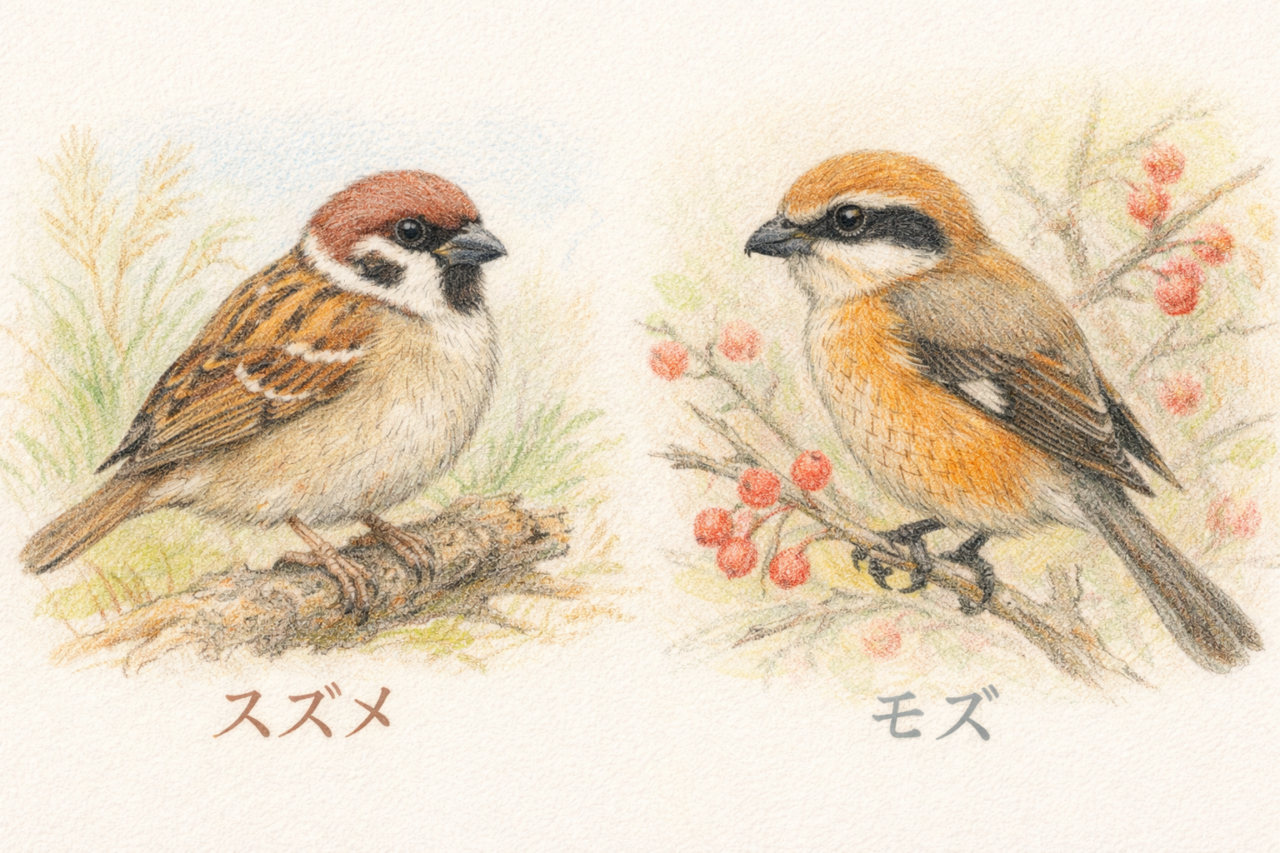 スズメに似た鳥10選　モズ