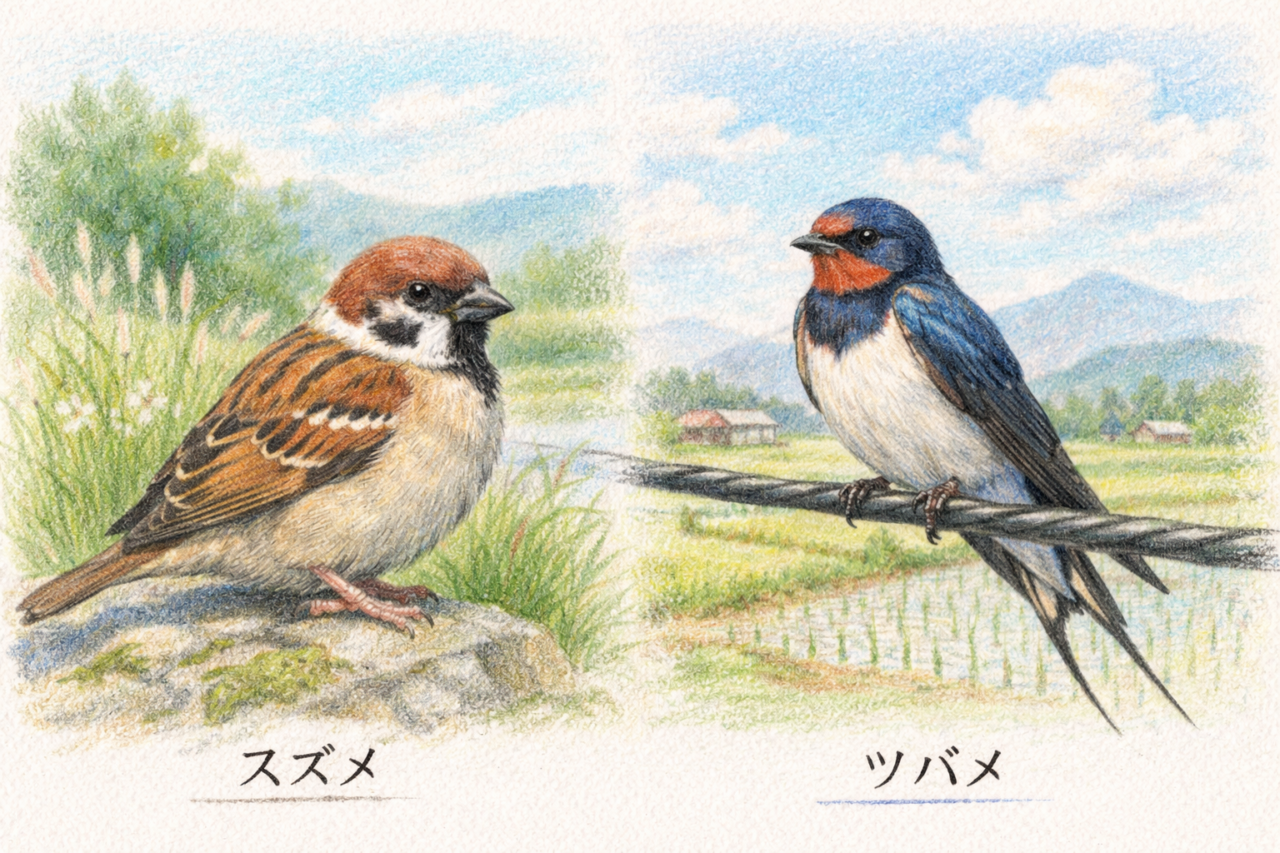 スズメとツバメの違いと見分け方