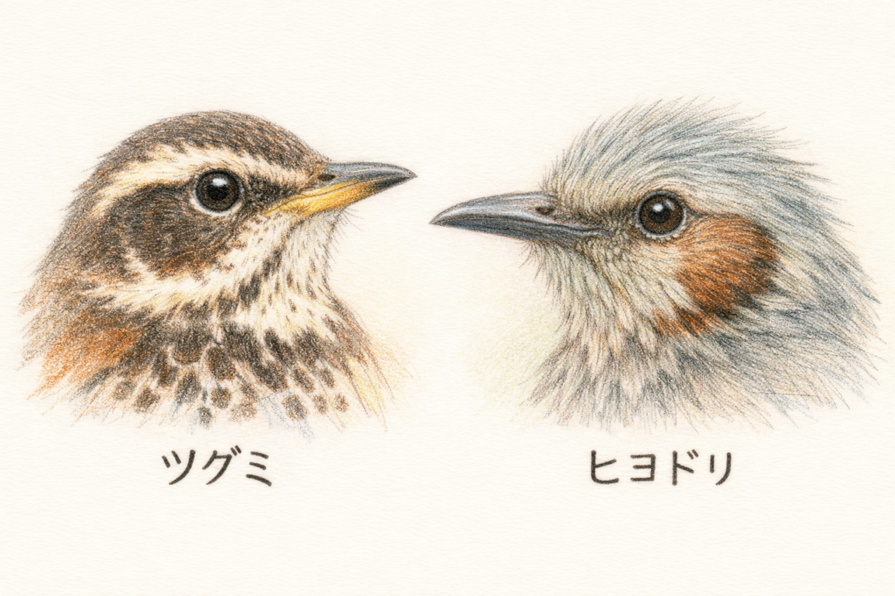 ツグミとヒヨドリの違いと見分け方 顔の違い