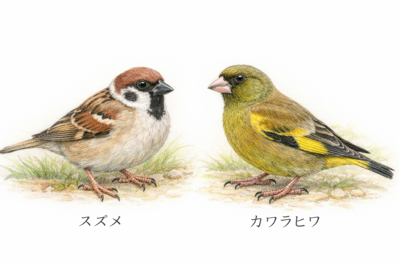 スズメに似た鳥10選　カワラヒワ