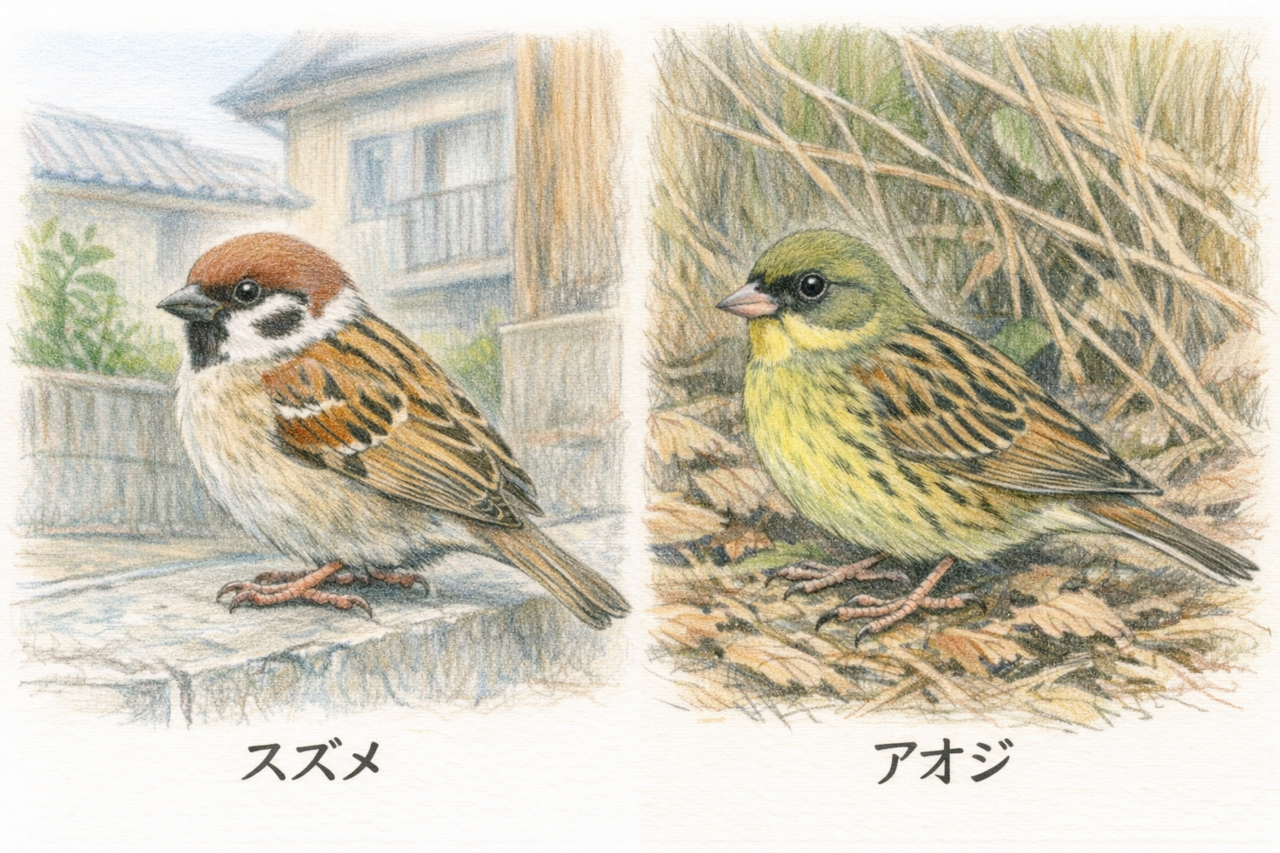 スズメとアオジの違いと見分け方 習性・行動の違い