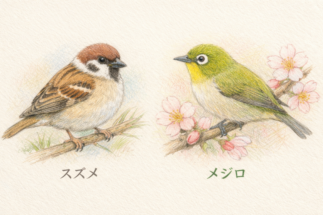 スズメとメジロの違いと見分け方