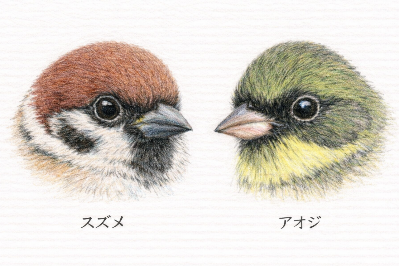スズメとアオジの違いと見分け方 顔の違い