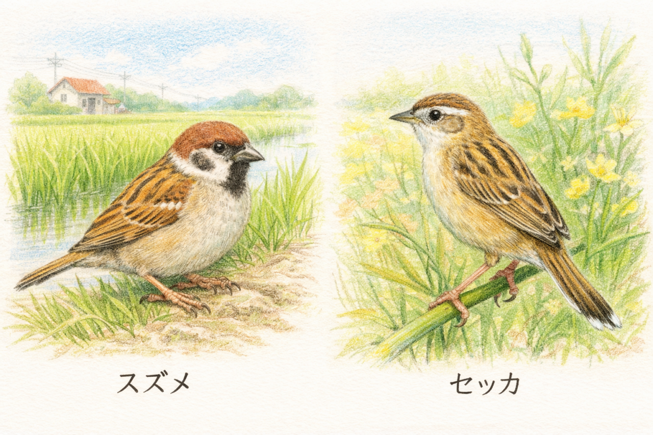 スズメとセッカの違いと見分け方 見られる時期の違い