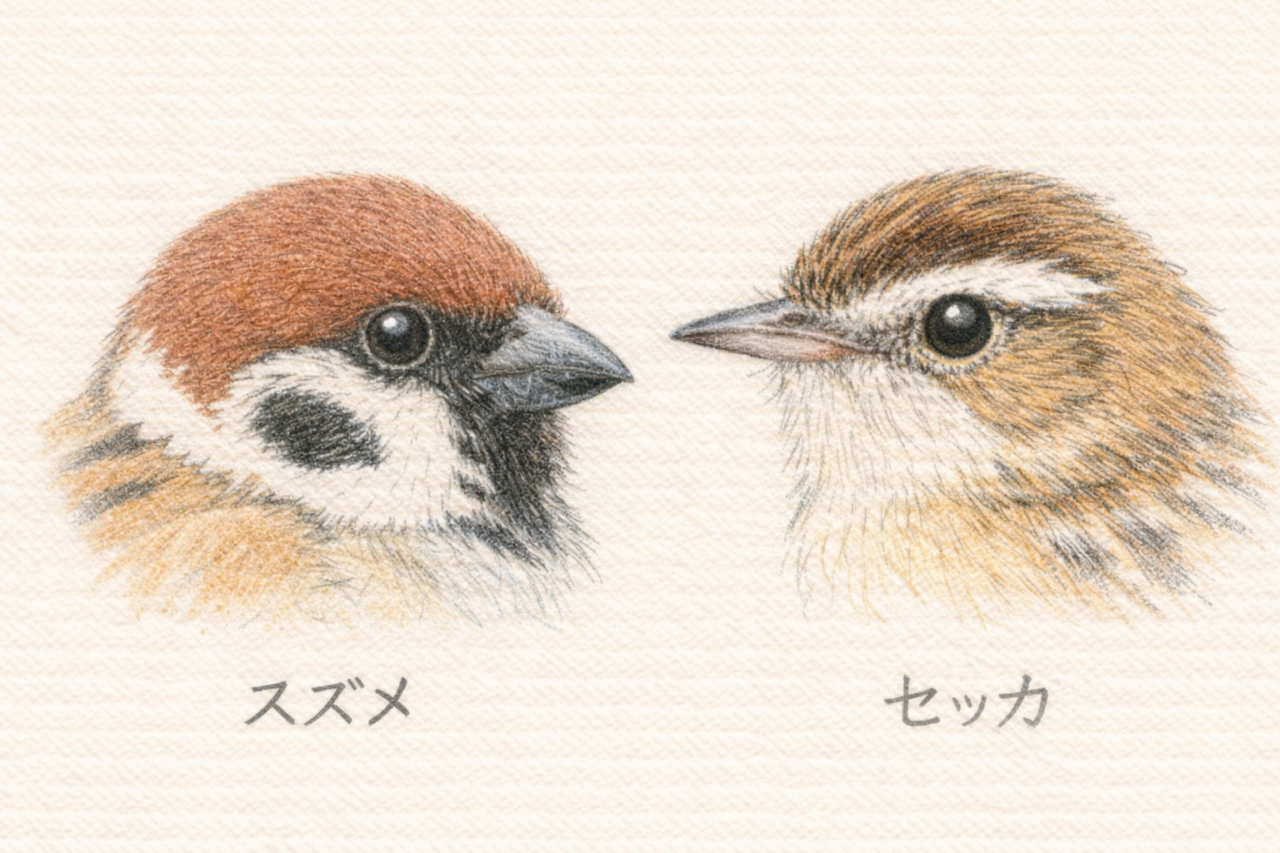 スズメとセッカの違いと見分け方 顔の違い