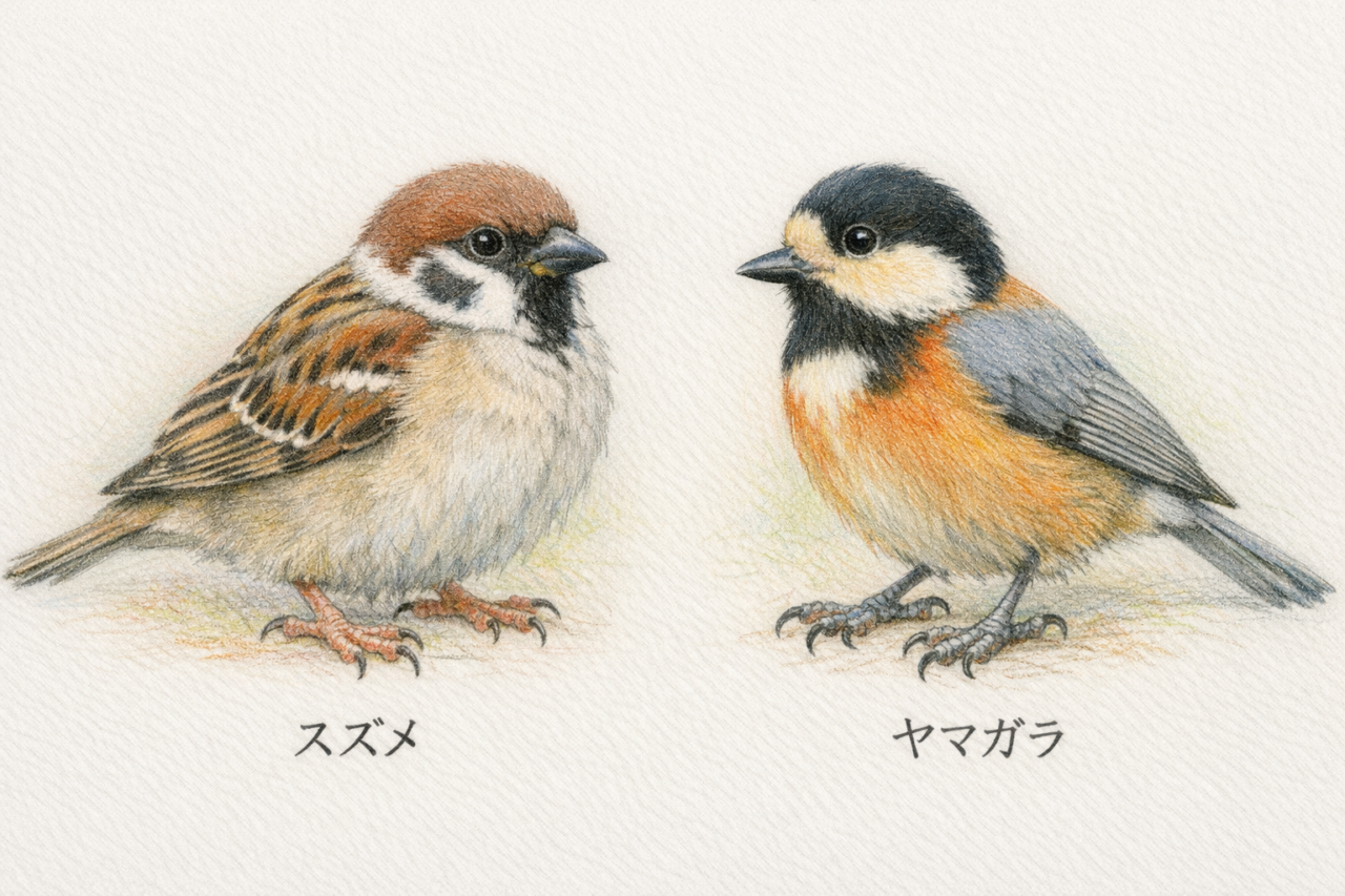 スズメに似た鳥10選　ヤマガラ