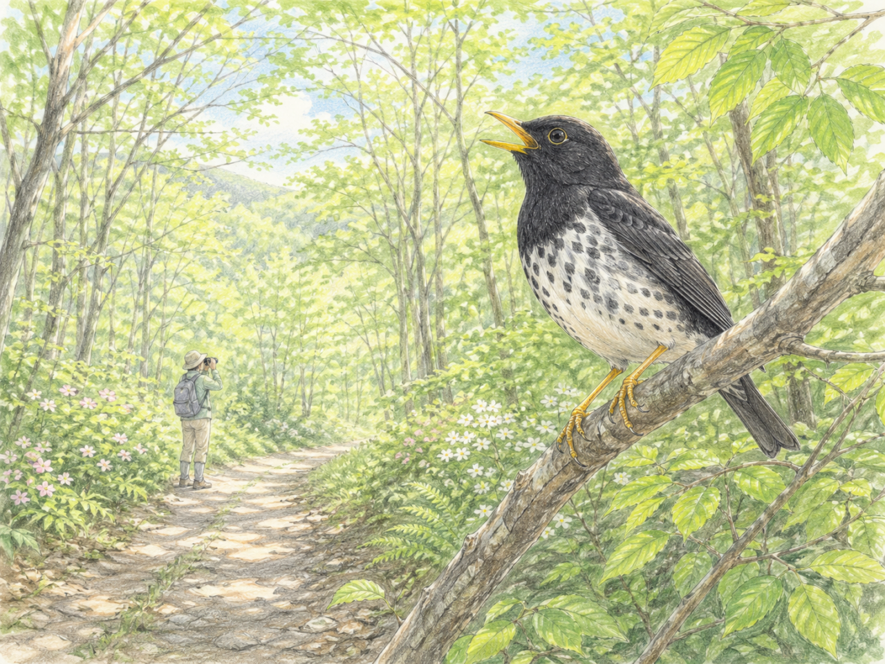 初心者におすすめのクロツグミの観察ポイント