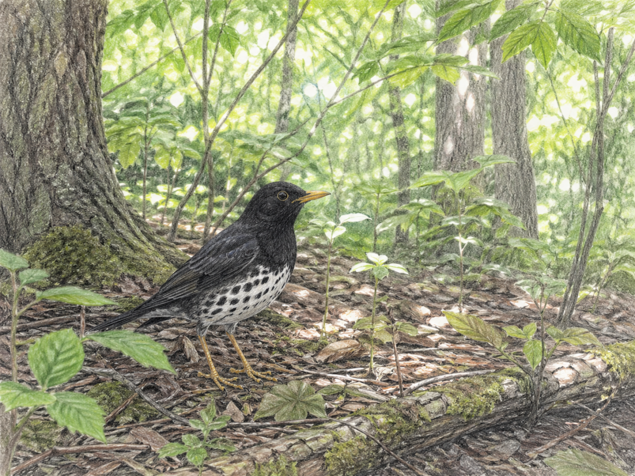 クロツグミは珍しい鳥？