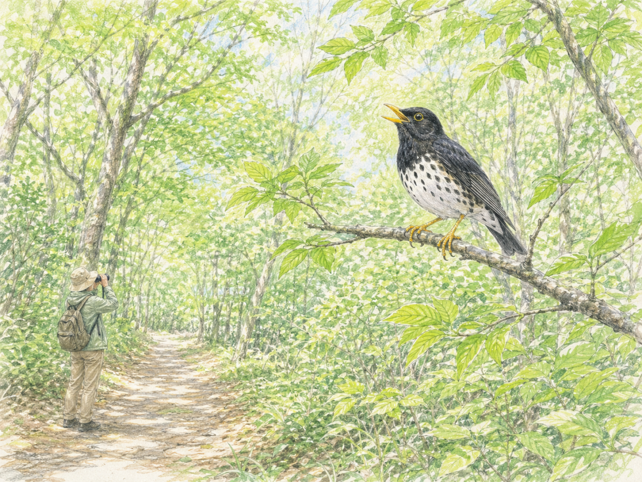 クロツグミの探し方