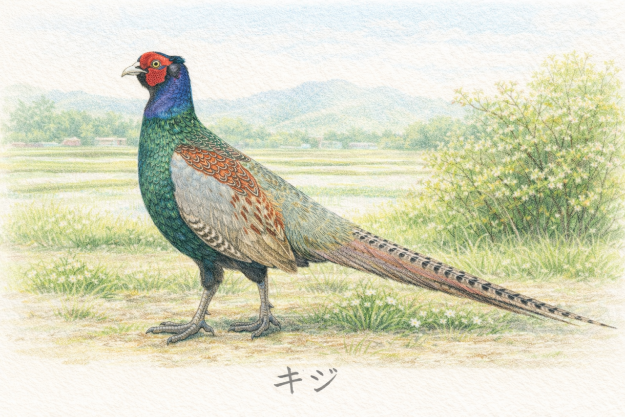 キジは日本の国鳥として親しまれる鳥