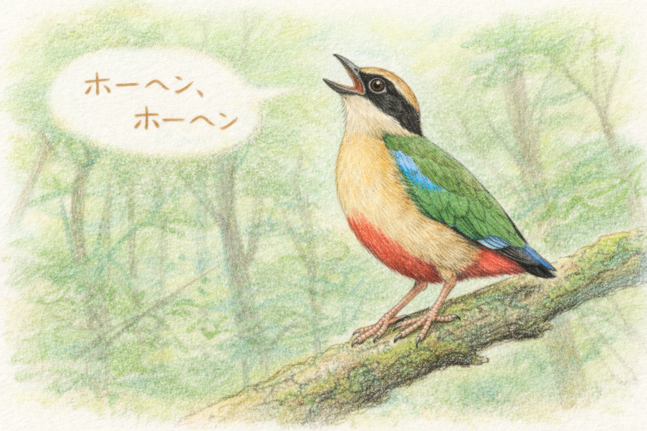 ヤイロチョウの鳴き声