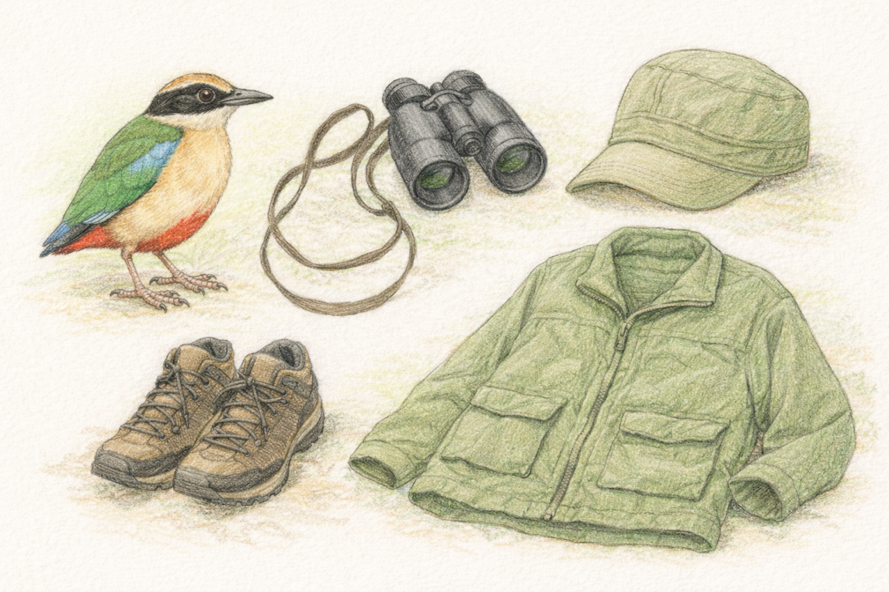 ヤイロチョウ観察で持っていきたいもの