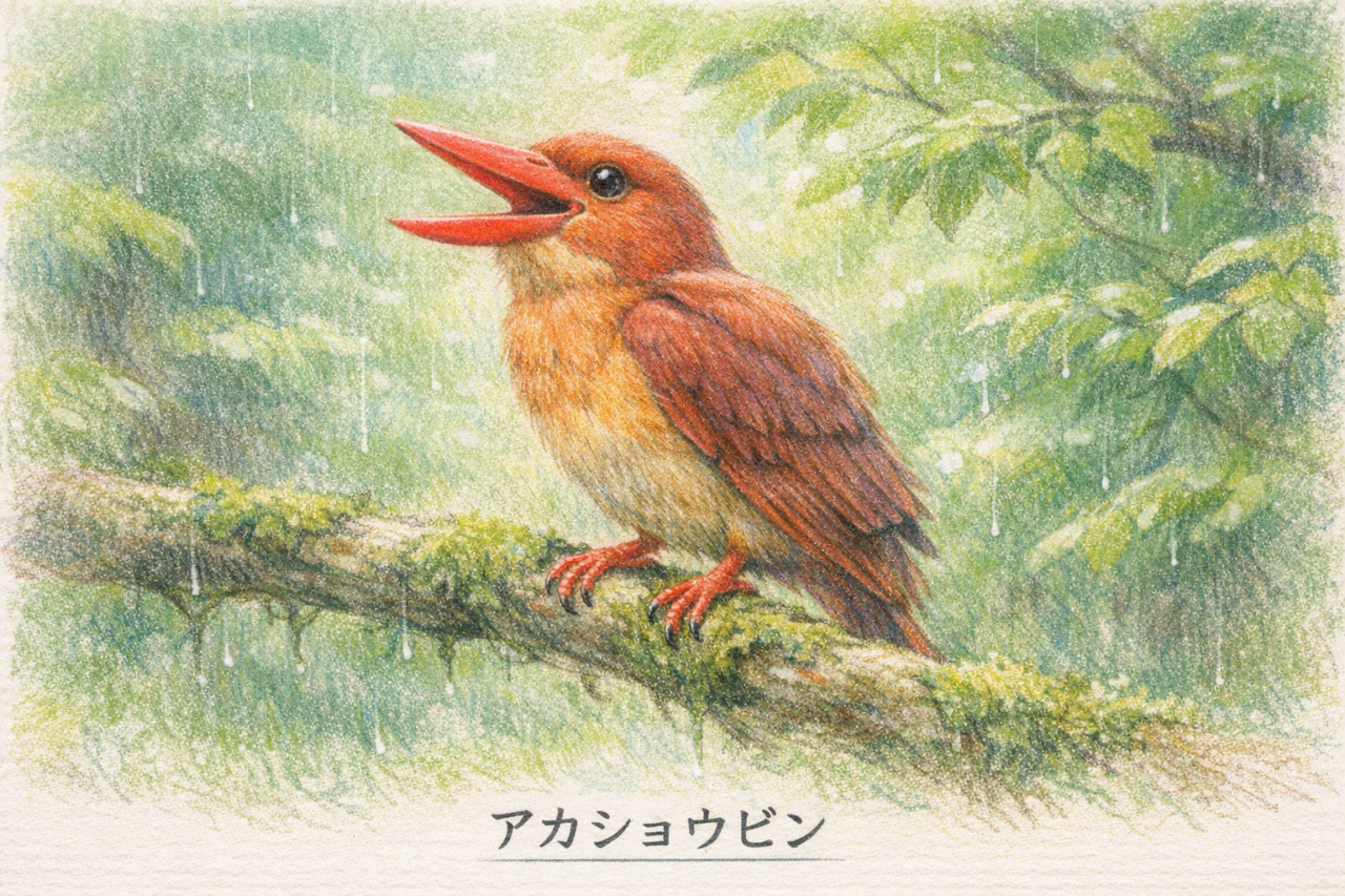 アカショウビンが見られる季節