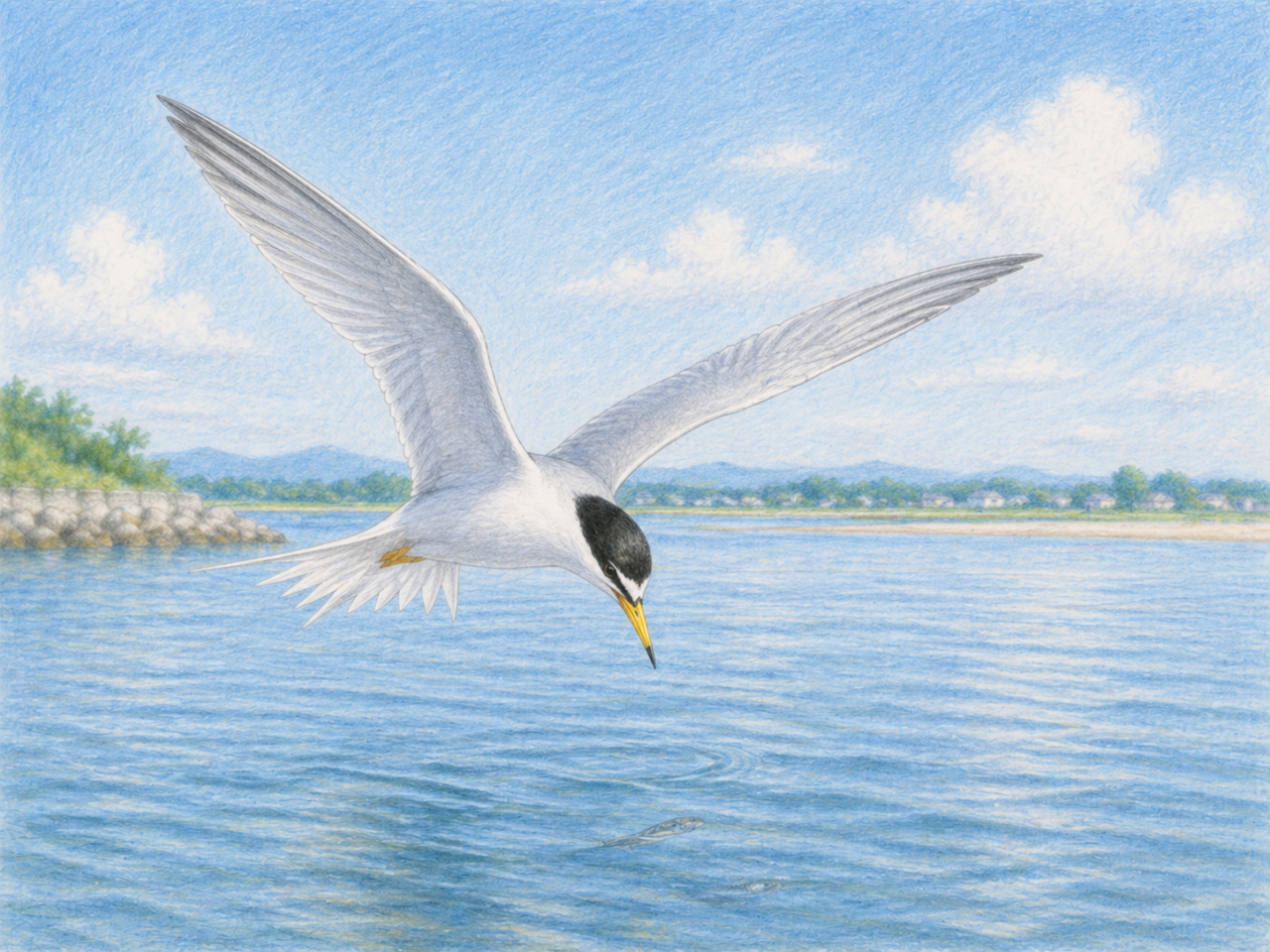 コアジサシの食べ物と狩りの方法