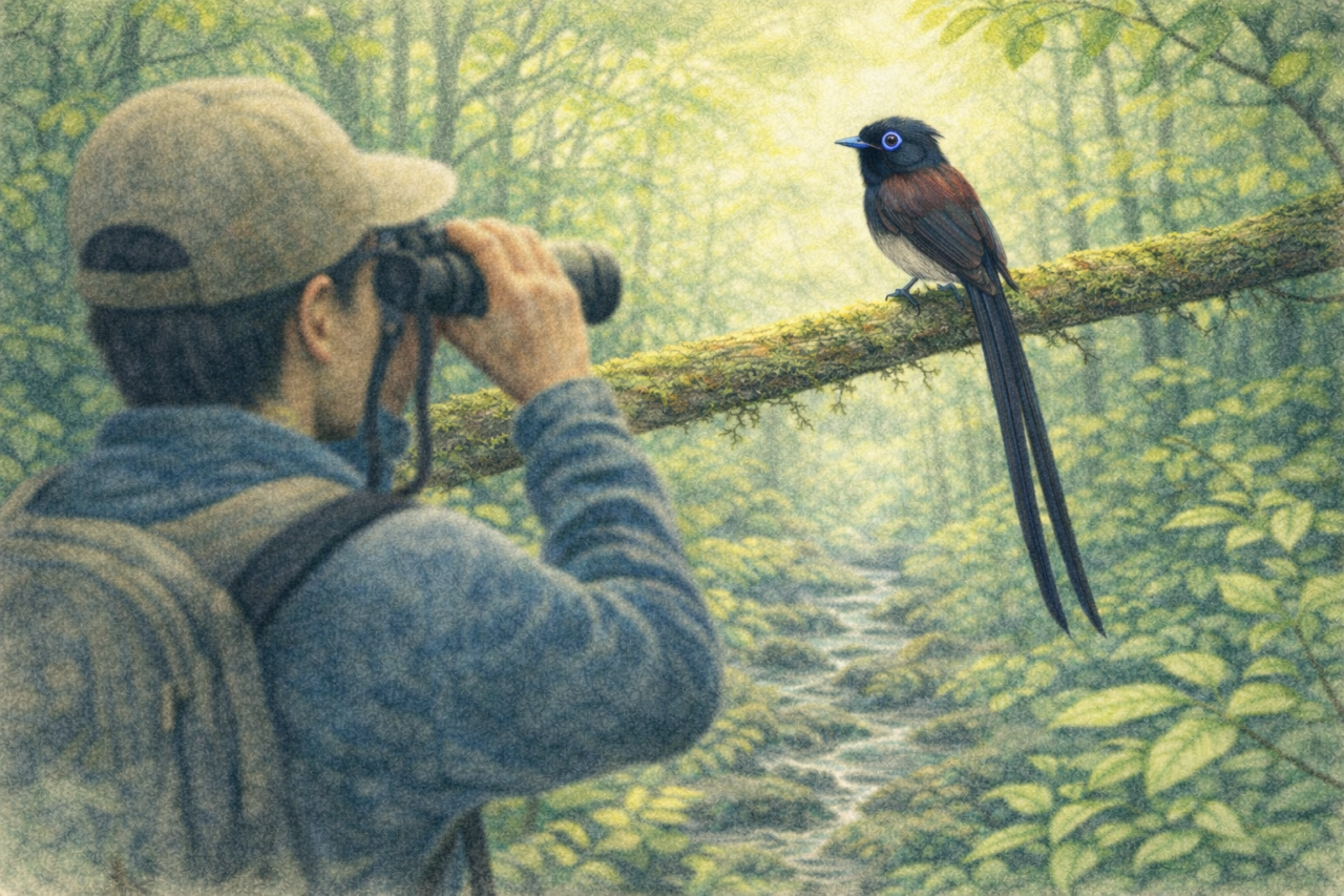 サンコウチョウの見つけ方