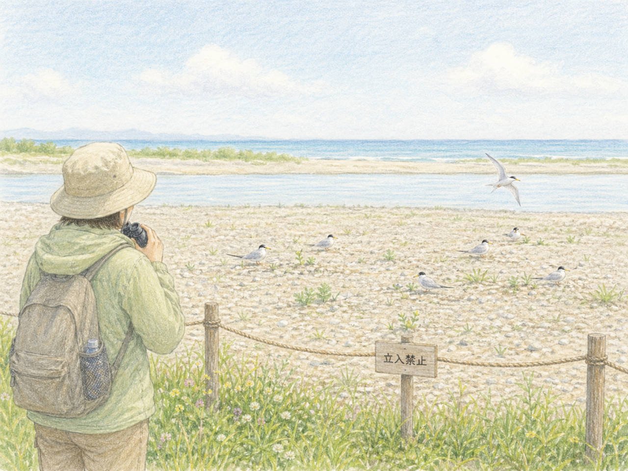 コアジサシ観察で守りたいマナー