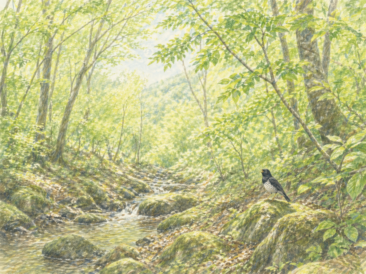 クロツグミの生息地