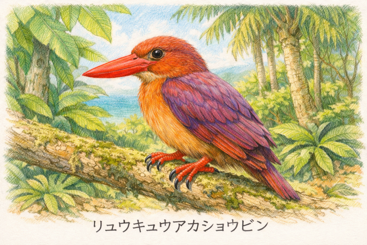 アカショウビン　リュウキュウアカショウビン