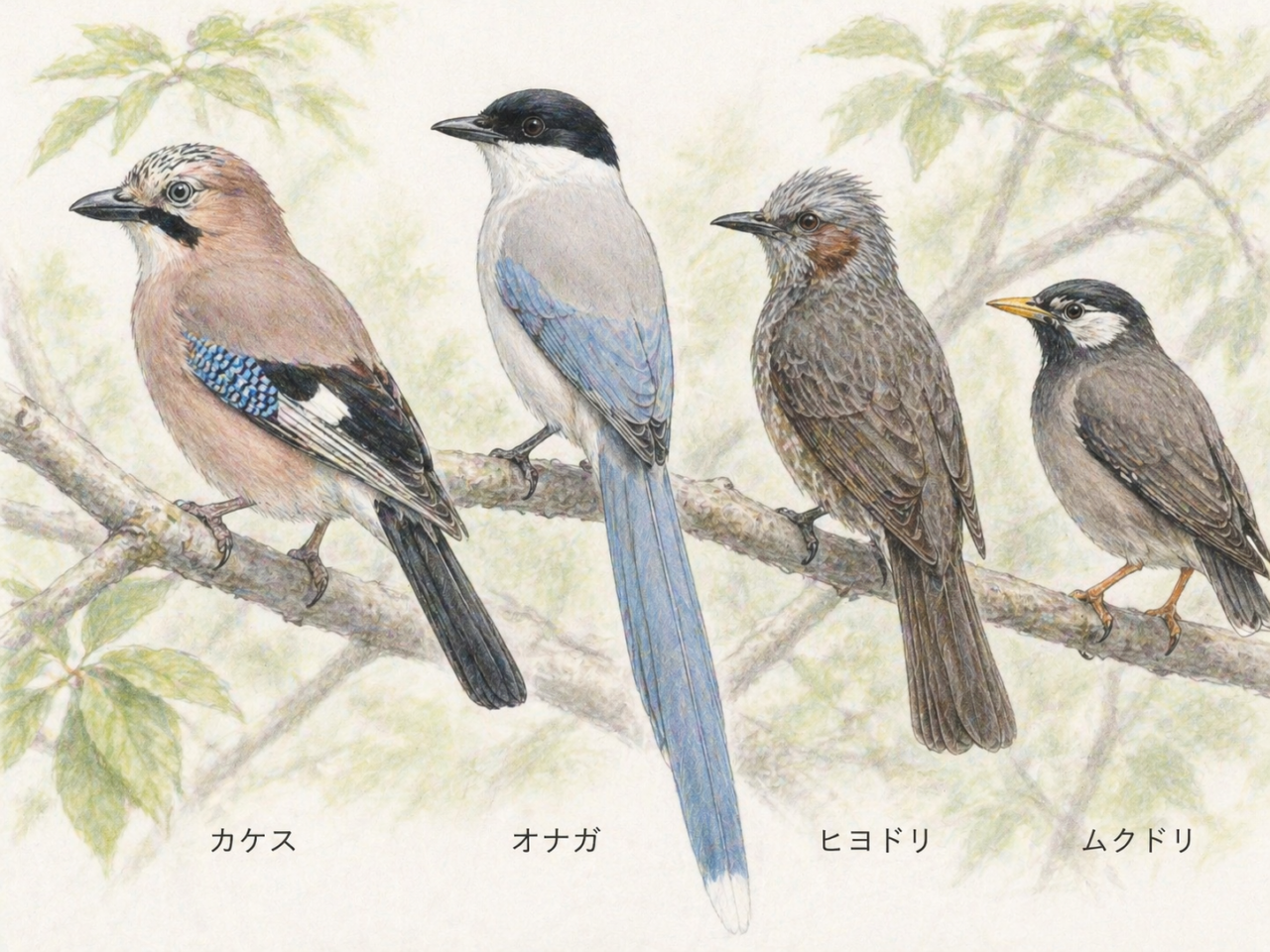 オナガと似ている鳥の見分け方