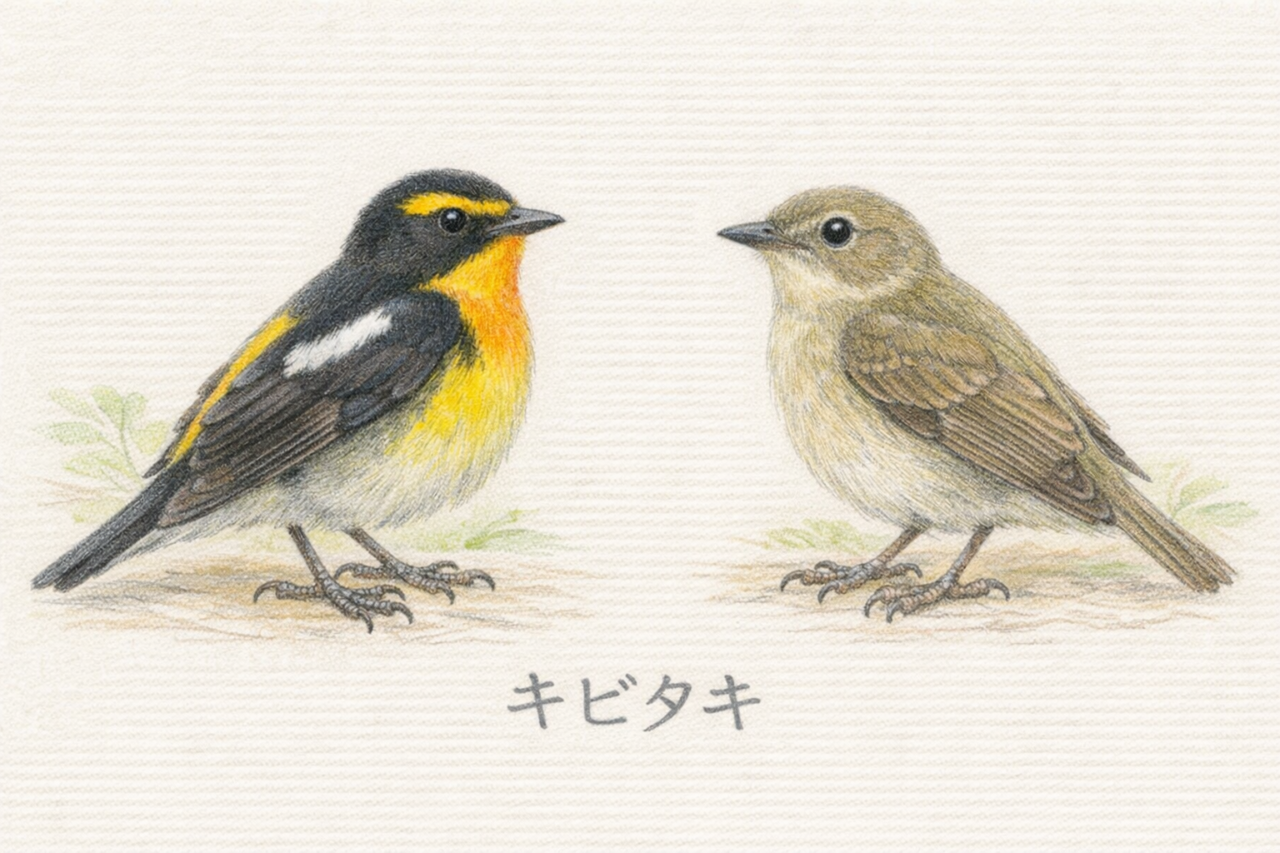 キビタキのオスとメスの見分け方