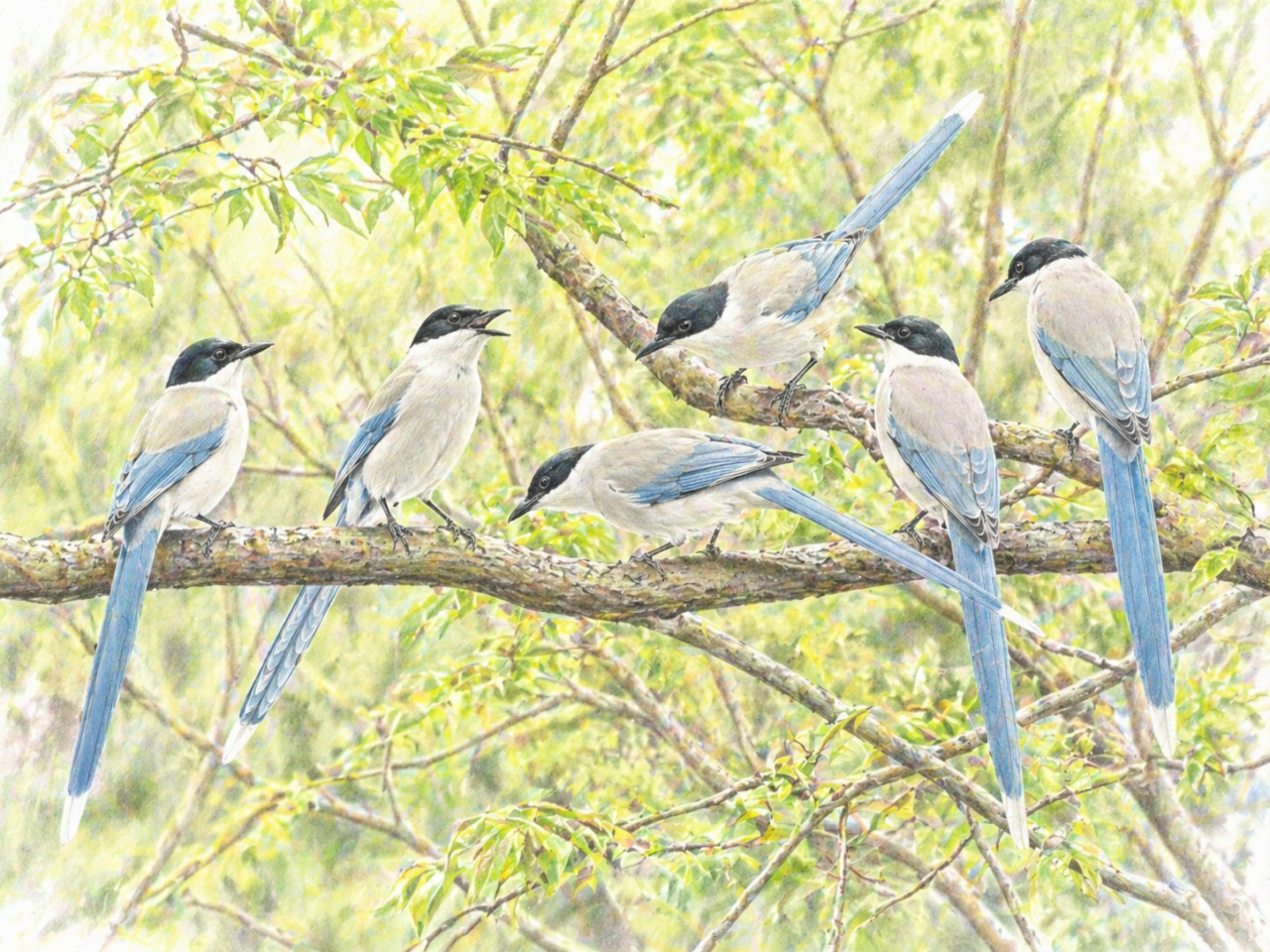 オナガの行動と習性：群れで暮らすにぎやかなカラス科