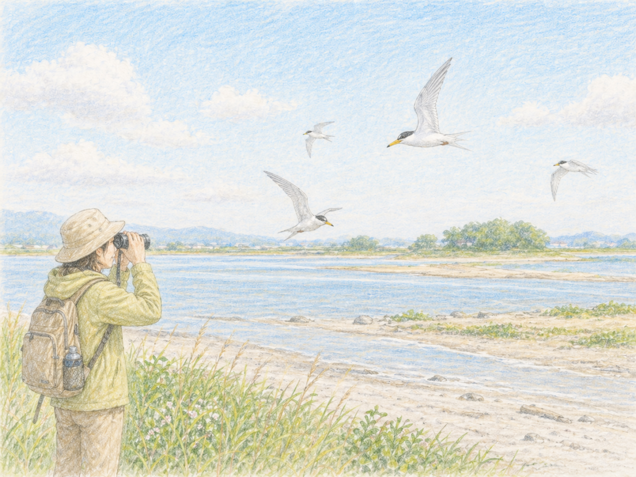 コアジサシは初心者にもおすすめの野鳥