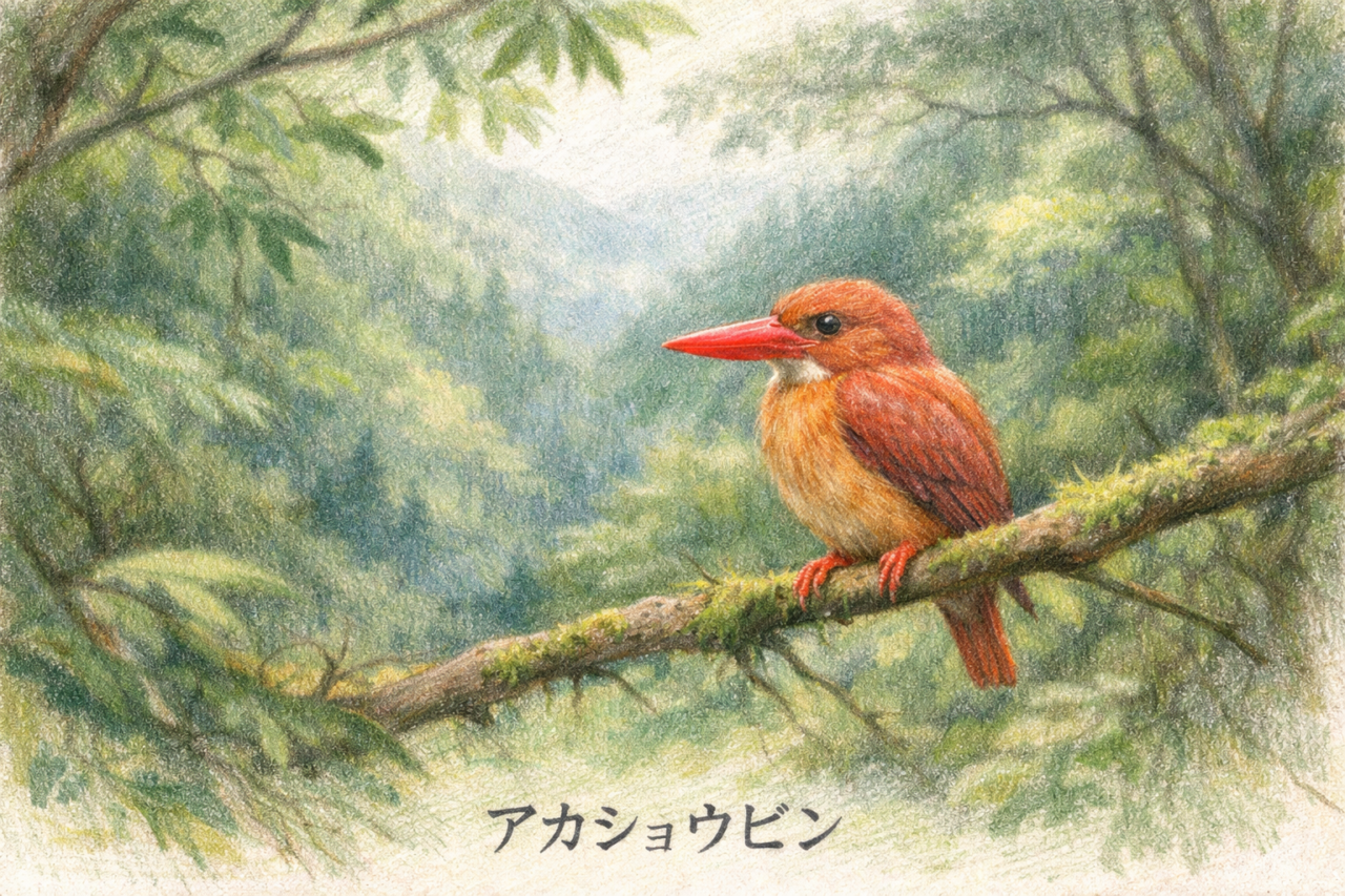 アカショウビン　珍しい理由