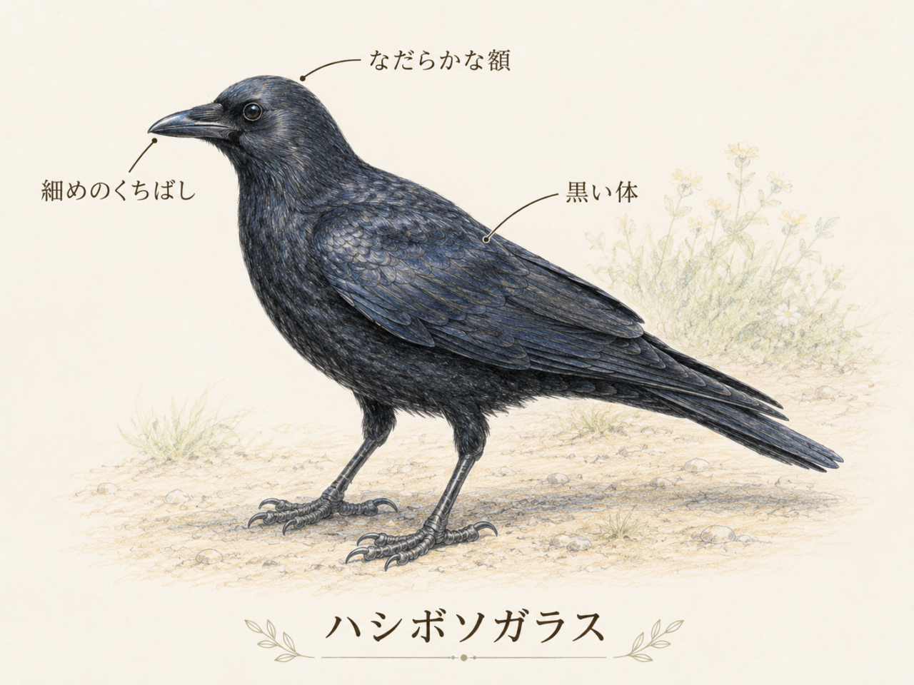 ハシボソガラスの特徴