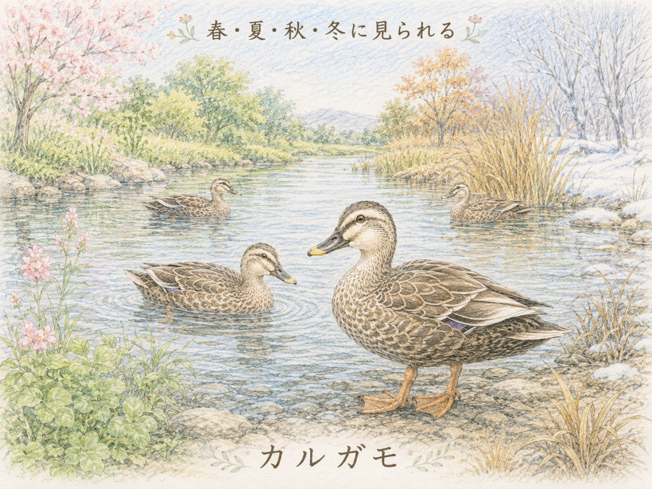 カルガモの季節|いつ見られる鳥?