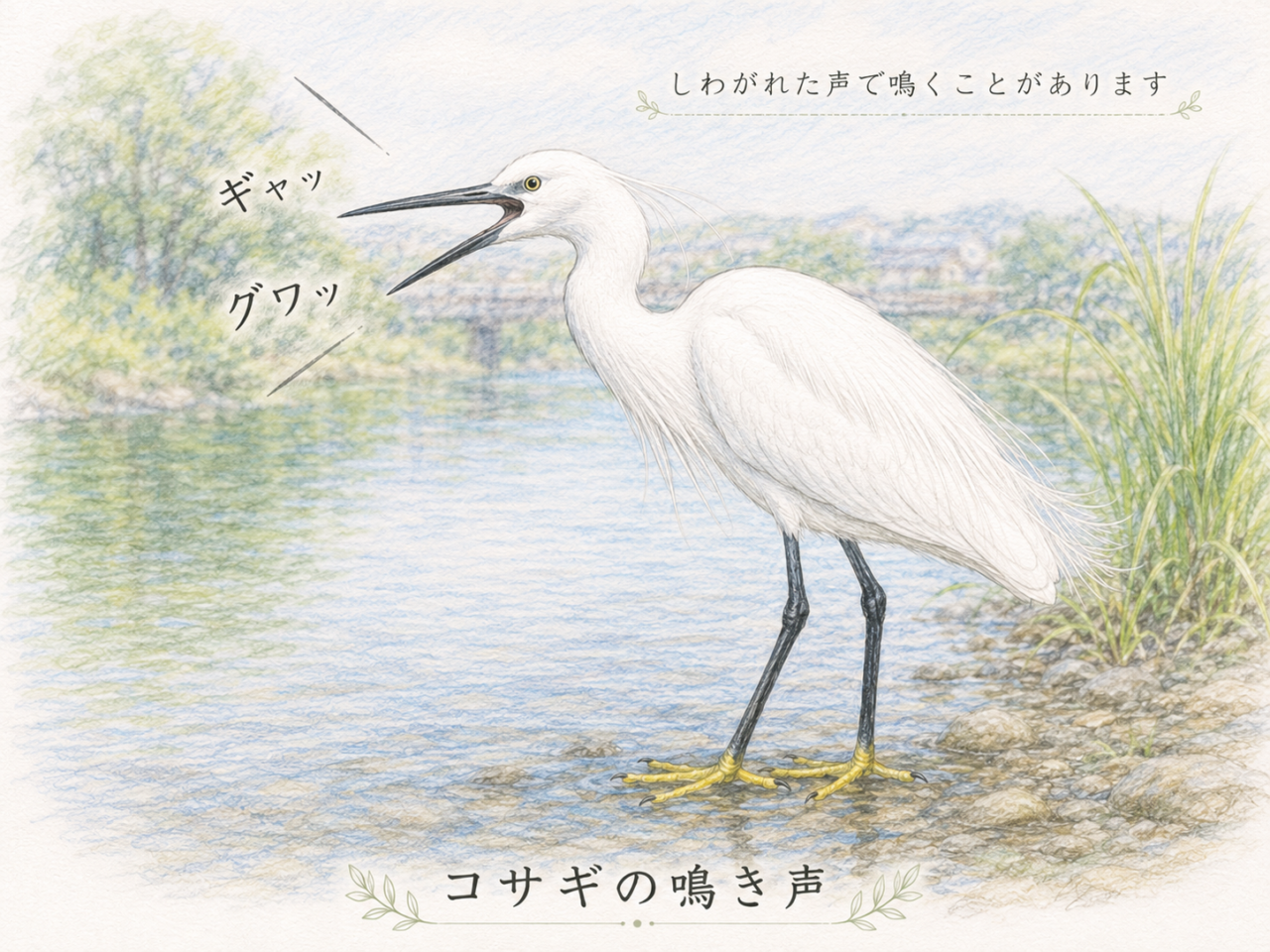 コサギの鳴き声